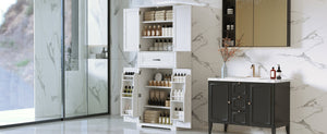English Elm Christopher Knight Home® - Bathroom Storage Cabinet with Doors Drawer and Adjustable Shelves — MDF Build, Anti-Tip Safety, Modern Appeal White N759P241667K