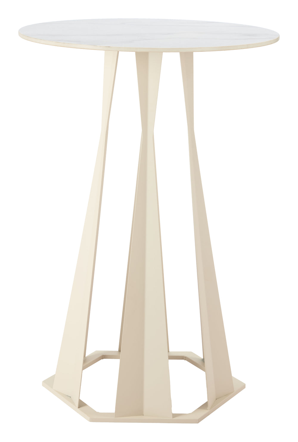 Zuo Modern Axis Bar Table - Elegant White Finish With Premium Faux Marble And Durable Powder Coated Steel Design White Faux Marble,Steel 110868-zuo-modern