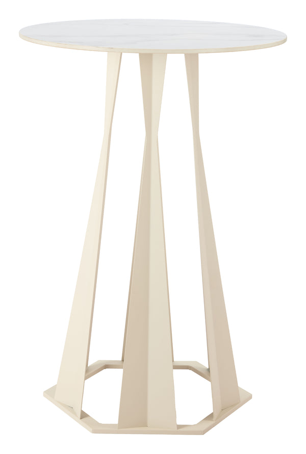 Zuo Modern Axis Bar Table - Elegant White Finish With Premium Faux Marble And Durable Powder Coated Steel Design White Faux Marble,Steel 110868-zuo-modern