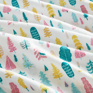 English Elm 3 Pcs Twin Xl Flannel Sheet Set - Cozy White Holiday Tree Print For Warm, Seasonal Comfort B035P319685