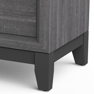 English Elm Erica 2 Drawer Nightstand Gray Wood Grain Finish with Chrome Handles Tapered Legs B056P412622
