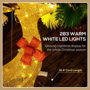 English Elm 3-piece Lighted Reindeer Family Set with Warm White Leds for Festive Outdoor Lawn Decor T3971P414569