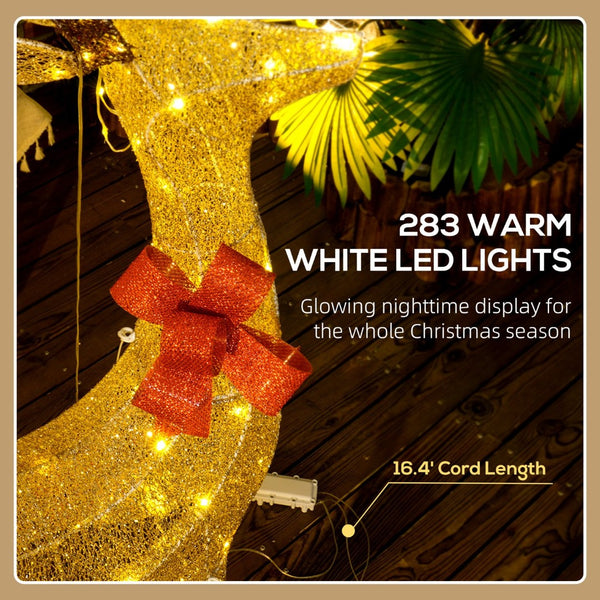English Elm 3-piece Lighted Reindeer Family Set with Warm White Leds for Festive Outdoor Lawn Decor T3971P414569