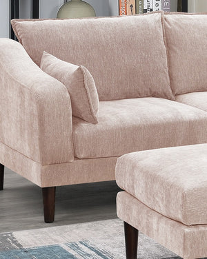 English Elm Contemporary 5-Piece Modular Sectional Sofa Set in Blush Morgan Fabric — Plush, Versatile L-Shaped Design Pink 33 L x 27 W x 14 H B011S01578