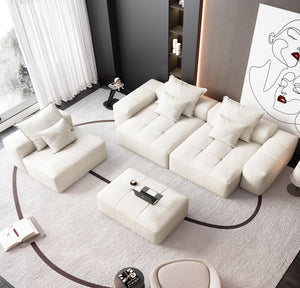 English Elm Modern Oversized Modular Sectional Sofa, Soft Sparkling Chenille With 6 Pillows - No Assembly Needed! W1885S00077