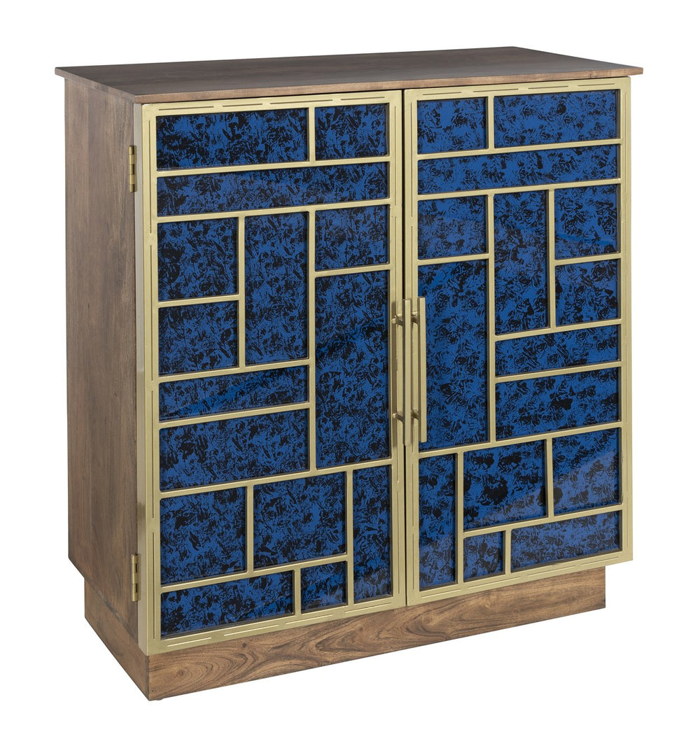 Hekman Furniture 28767 Acacia Door Cabinet With Elegant Brass Framed Doors And Stunning Blue Glass Accents Special Reserve Accent Cabinet 28767