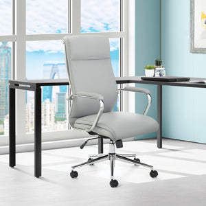 OSP Home Furnishings High Back Ergonomic Manager Chair with Antimicrobial Fabric Chrome Arms and Lumbar Support High Steel 920350C-R112