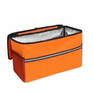 English Elm 3-in-1 Convertible Folding Wagon with 500lb Steel Frame and All-terrain Swivel Wheels Orange W2932P390463