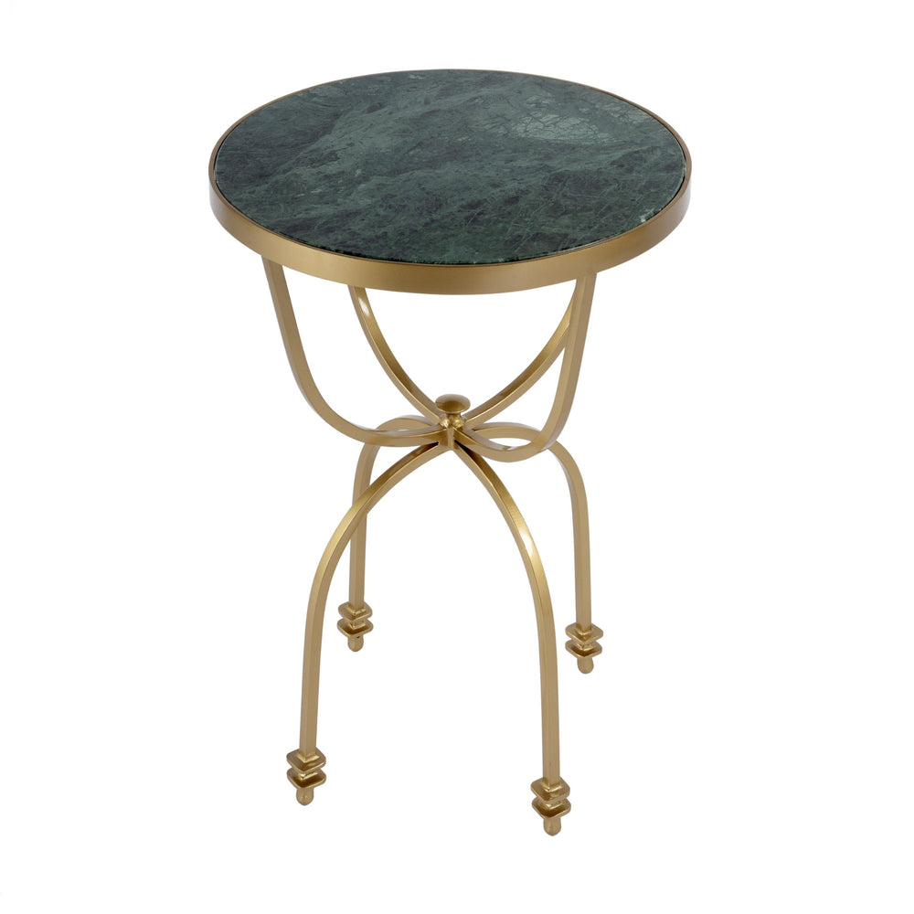 Butler Specialty Hager Elegant Round Marble & Metal Side Table - Perfect For Any Home Or Commercial Space Decor Green Iron,Marble 2877475-butler