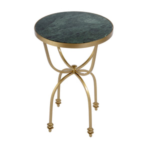 Butler Specialty Hager Elegant Round Marble & Metal Side Table - Perfect For Any Home Or Commercial Space Decor Green Iron,Marble 2877475-butler