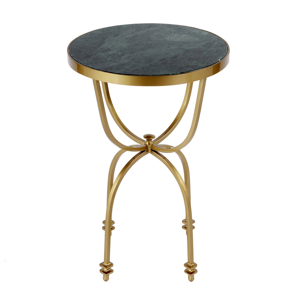 Butler Specialty Hager Elegant Round Marble & Metal Side Table - Perfect For Any Home Or Commercial Space Decor Green Iron,Marble 2877475-butler