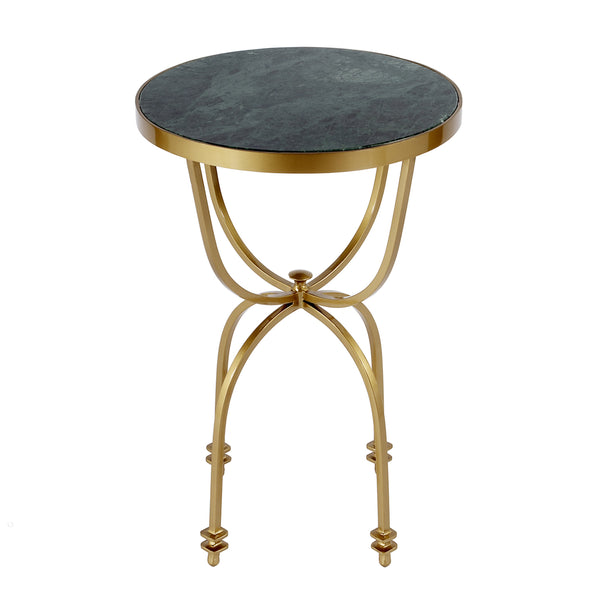 Butler Specialty Hager Elegant Round Marble & Metal Side Table - Perfect For Any Home Or Commercial Space Decor Green Iron,Marble 2877475-butler