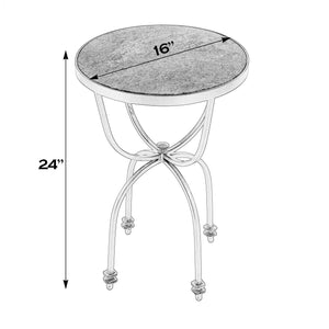 Butler Specialty Hager Elegant Round Marble & Metal Side Table - Perfect For Any Home Or Commercial Space Decor Green Iron,Marble 2877475-butler