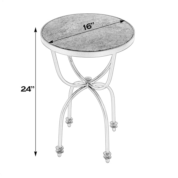 Butler Specialty Hager Elegant Round Marble & Metal Side Table - Perfect For Any Home Or Commercial Space Decor Green Iron,Marble 2877475-butler