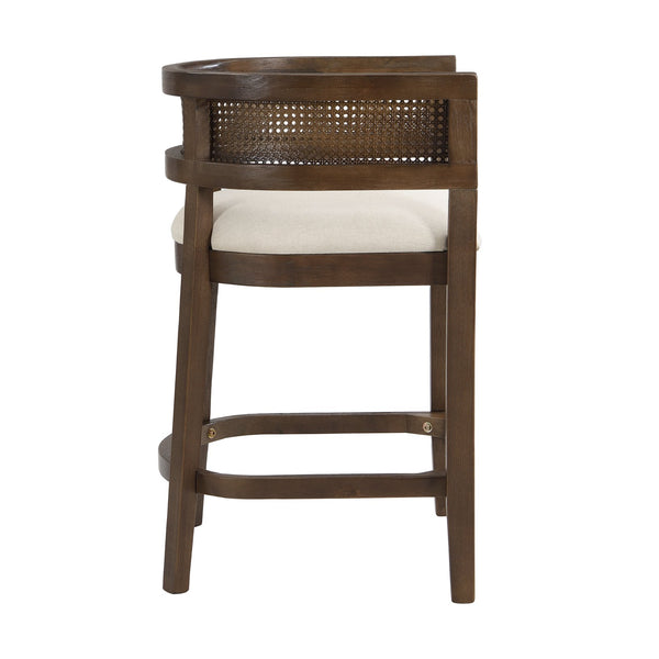English Elm Christopher Knight Home® - Wood Upholstered Arm Counter Stools Set Of 2 - Beige & Walnut - Stylish Comfort For Your Kitchen N771P265580T
