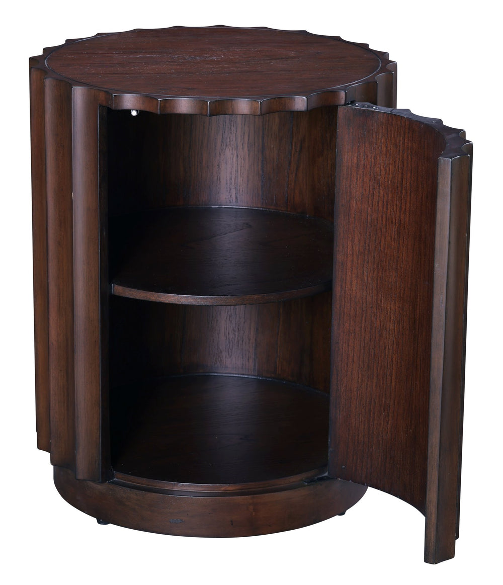 Hekman Furniture 28784 Elegant Walnut Sculpted Pedestal Side Table - Chic Design For Any Living Space Or Office Special Reserve Round Pedestal Table 28784