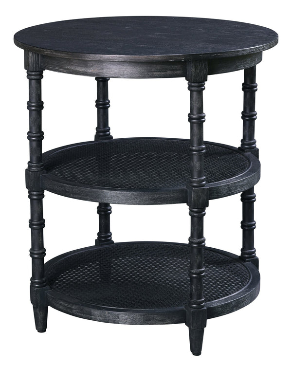 Hekman Furniture 28788 Aged Black Round Lamp Table With Cane Paneling - Elegant Design For Modern Living Spaces Special Reserve Round End Table 28788