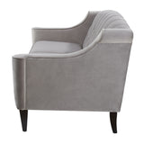 English Elm Ken 74" Upholstered Button Tufted Sofa, Opal Grey Velvet