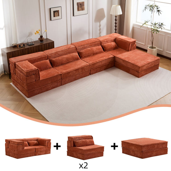 English Elm Compression Modular Sofa Bed - Oversized Boneless Design, Plush Memory Foam, Versatile & No Assembly W3723S00034