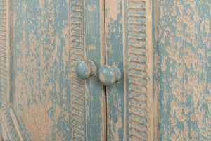 Sarreid Four Diamonds Sideboard Blue - Stylish Pine Storage With 2 Removable Shelves & Chic Matte Finish Blue  28790