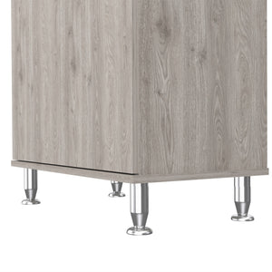 English Elm Pantry 67" Gray Pantry Cabinet with Microwave Top, 4 Doors, Drawer, Shelves, Durable MDP Design B097133016