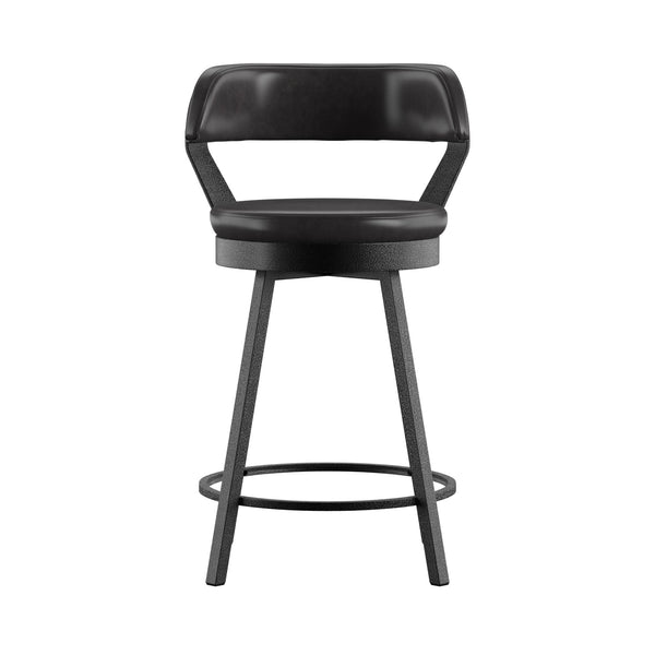 Lebata Swivel Counterstool Faux Leather Metal Frame for Kitchen Islands and Bar