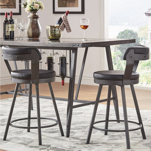 Lebata Swivel Counterstool Faux Leather Metal Frame for Kitchen Islands and Bar