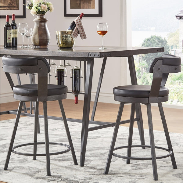 Lebata Swivel Counterstool Faux Leather Metal Frame for Kitchen Islands and Bar