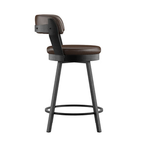 Lebata Swivel Counterstool Faux Leather Metal Frame for Kitchen Islands and Bar