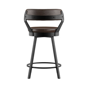 Lebata Swivel Counterstool Faux Leather Metal Frame for Kitchen Islands and Bar