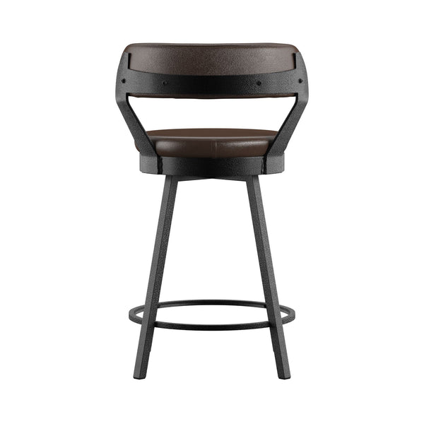 Lebata Swivel Counterstool Faux Leather Metal Frame for Kitchen Islands and Bar