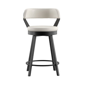 Lebata Swivel Counterstool Faux Leather Metal Frame for Kitchen Islands and Bar