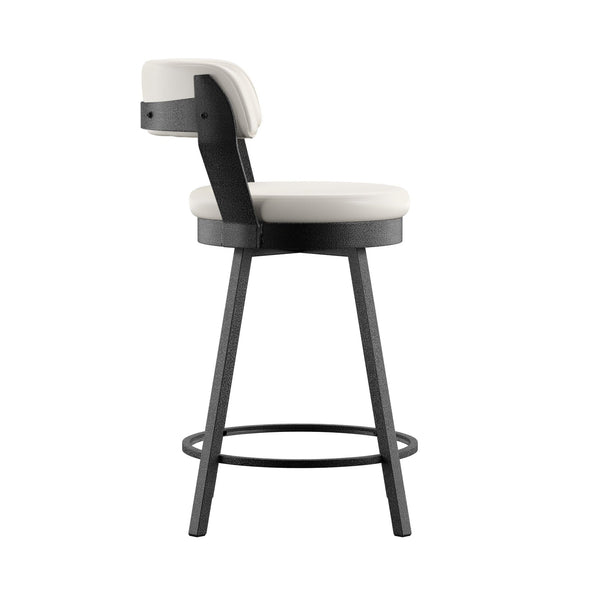 Lebata Swivel Counterstool Faux Leather Metal Frame for Kitchen Islands and Bar