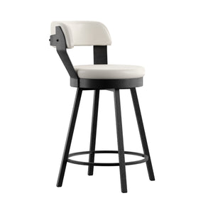 Lebata Swivel Counterstool Faux Leather Metal Frame for Kitchen Islands and Bar