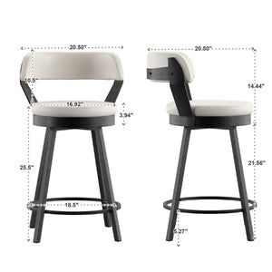 Lebata Swivel Counterstool Faux Leather Metal Frame for Kitchen Islands and Bar