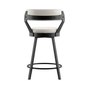 Lebata Swivel Counterstool Faux Leather Metal Frame for Kitchen Islands and Bar