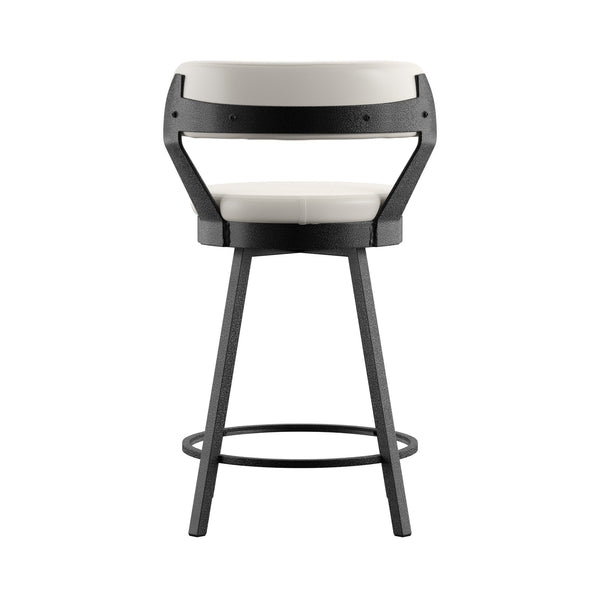 Lebata Swivel Counterstool Faux Leather Metal Frame for Kitchen Islands and Bar
