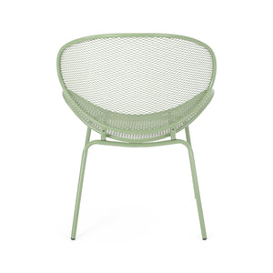 English Elm Christopher Knight Home® - ELBA Modern Iron Dining Chair with Slim Profile and Comfortable Seat — Durable, Stylish Accent Seating Green 65203.00GRN