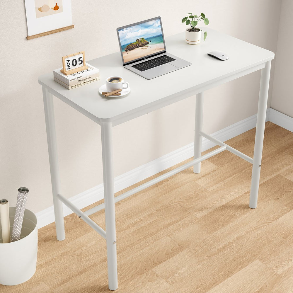 English Elm 47-Inch Counter Height Bar Table - Modern Rectangular Design With Metal Legs For Stylish Dining Spaces T3623P381052