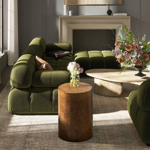 English Elm Jennifer Taylor Home - Nebula 22" Accent Pillar Side Table In Medium Brown Walnut Burl - Modern, Versatile & Stylish Decor B2719P292912