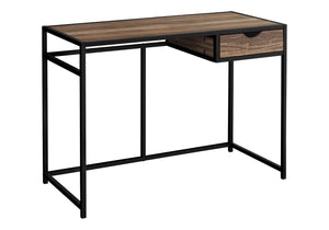 English Elm Computer Desk Compact 42" Marble-Look Laminate Top with Single Storage Drawer and Slim Metal Frame Brown 44 L x 22 W x 5 H B2710P219851