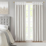 Madison Park Emilia Transitional Twist Tab Total Blackout Window Curtain Panel MP40-6366 White