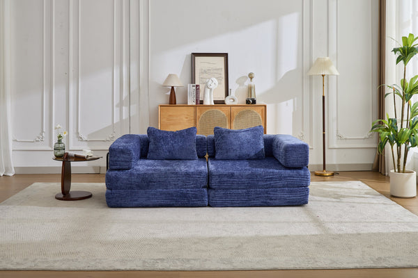 English Elm Compression Convertible Floor Sofa Bed – Stylish Chenille Loveseat, Easy Setup, Ideal For Small Spaces W3723P345645