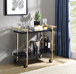 OSP Home Furnishings Alios Serving Cart Black/Gold