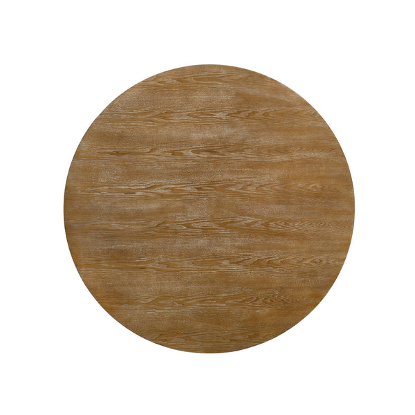 English Elm Christopher Knight Home® - Round Rustic Dining Table With Carved Pedestal Base - Natural Wood Look, Seats 4, Timeless Charm N771P355874G_N771P355875G