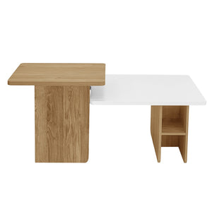 English Elm Vibe Nesting Coffee Tables Set Of 2 - Stylish Rectangular Farmhouse Design For Modern Living Spaces N724P294661K-GIGA