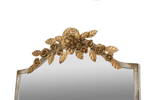 English Elm 18.1x1.6x70.9" Baroque Full Length Floor Mirror Ivory Ornate Crown Bedroom Accent W2078P296025