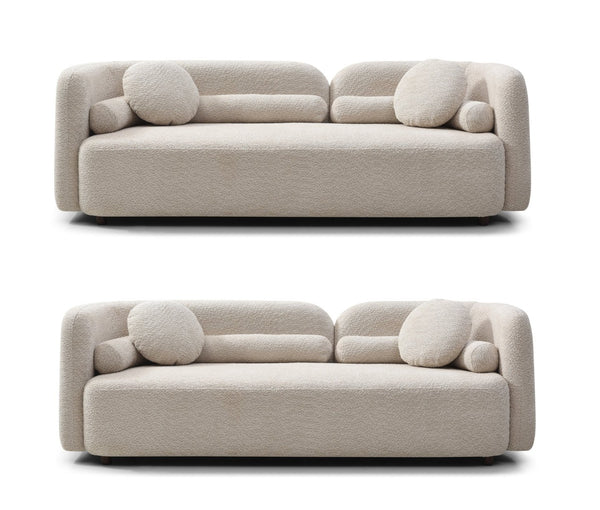 English Elm C32508, Japandi Boucle Sofa Set with Accent Chair Low Profile Cloud Seating W2664S00077