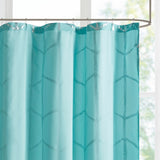 Intelligent Design Raina Modern/Contemporary Printed Metallic Shower Curtain ID70-1291 Aqua/Silver