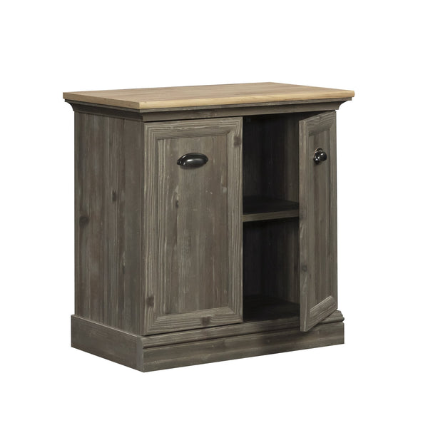 English Elm Utility Stand Brown Finish with Adjustable Shelf, Engineered Wood, Cord Management, Slim 34.4" L B356P367983